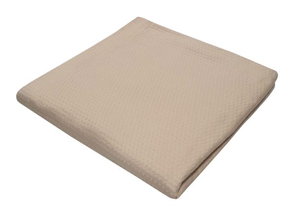 Κουβέρτα Πικέ Sanforized Cotton 100% Μονή 170x260 Beige