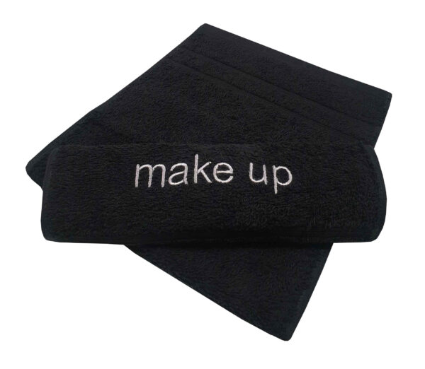 Πετσέτα Χειρός με κέντημα Make Up Cotton 100% 500gr/m2 30x50 Black