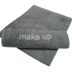 Πετσέτα Χειρός με κέντημα Make Up Cotton 100% 500gr/m2 30x50 Light Grey