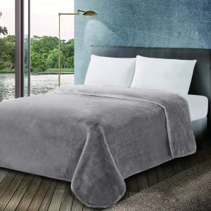 Κουβέρτα Βελουτέ 600gr Μονή 160x220 Frost Grey