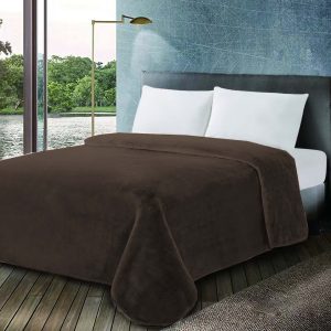 Κουβέρτα Βελουτέ 600gr Υπέρδιπλη 220x240 Coffee Quartz
