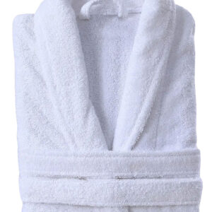 Μπουρνούζι STANDARD Line  Cotton 100% Πετσετέ με γιακά Λευκό 420gr/m2 - ONE SIZE (LARGE - XLARGE)