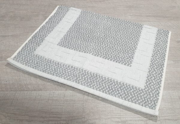 Ταπέτο Μπάνιου ΜΑΙΑΝΔΡΟΣ Cotton 100% 700gr 50x70 White-Light Grey