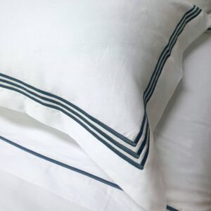 Μαξιλαροθήκη OXFORD Cotton Satin Plain Line TC310 Cotton 100% Three Lines NEW 55x75