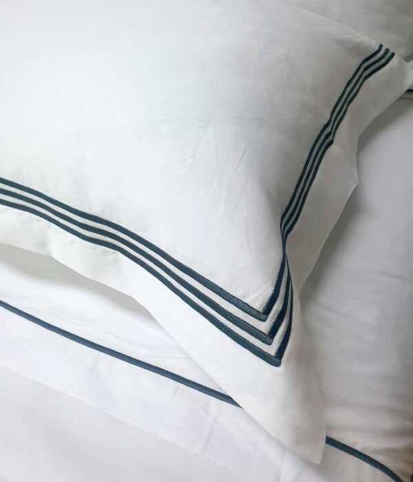 Μαξιλαροθήκη OXFORD Cotton Satin Plain Line TC310 Cotton 100% Three Lines NEW 55x75