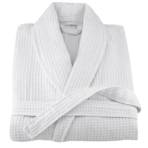 Μπουρνούζι ΠΙΚΕ Polycotton 100%  280gr/m2 με γιακά Λευκό - ONE SIZE (LARGE - XLARGE)