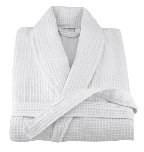 Μπουρνούζι ΠΙΚΕ Polycotton 100%  280gr/m2 με γιακά Λευκό - ONE SIZE (LARGE - XLARGE)