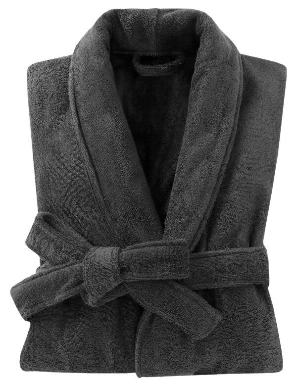 Μπουρνούζι STANDARD Line  Cotton 100% Πετσετέ με γιακά Γκρί 420gr/m2 - ONE SIZE (LARGE - XLARGE)